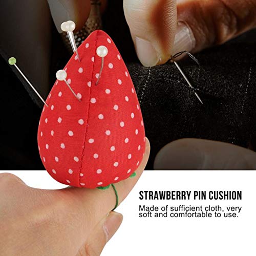 ZHONGJIUYUAN 10 Pieces Fabric Sewing Tools Flower Red Strawberry Pattern Sewing Kit Home Craft Pin Cushion Needle Holder Sewing Helpful Tools