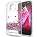 LeYi for Moto Z2 Force Glitter Case (NOT FIT Moto Z Force) with HD Screen Protector for Girls Women, Shiny Bling Liquid Clear TPU Protective Phone Case for Motorola Moto Z2 Force Rose Gold