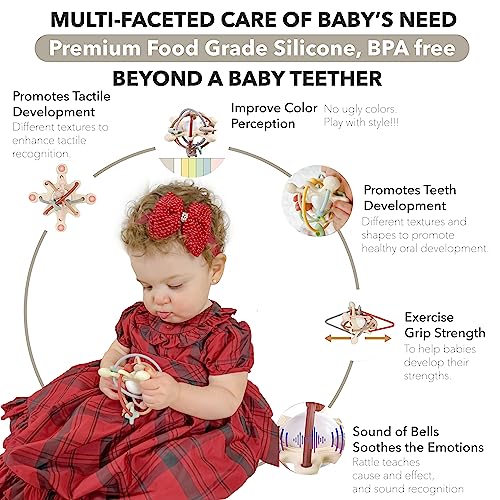 BEBE MODERNO Educational Space Teether (TAN) Baby Montessori Toys for