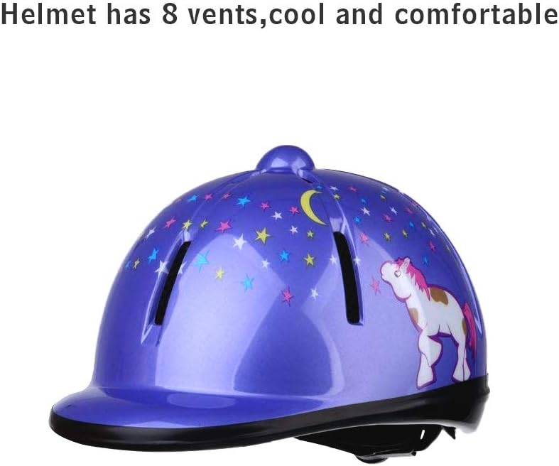 Xiaozxwlhq Adjustable Horse Riding Helmet Equestrian Kids Protective Gear Helmet for 2 to 6 Years Old (Purple) : Sports & Outdoors