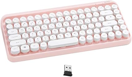 Amazon Actto Retro Wireless Mini Keyboard ワイヤレス レトロ ミニ キーボード Usb レシーバー付属 無線 ハングル 文字 キーボード クラシックデザイン Android Windows Mac 対応 電池込み Pink 並行輸入品 アクト パソコン用キーボード 通販