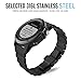 MoKo Band Compatible with Garmin Fenix 3/Fenix 5X/Fenix 3 HR/5X Plus/Descent Mk1/D2 Delta PX, Stainless Steel Metal Replacement Link Bracelet with Double Button Folding Clasp - Black