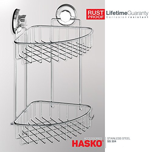 HASKO accessories Suction Cup Corner Shower Caddy 304 Stainless