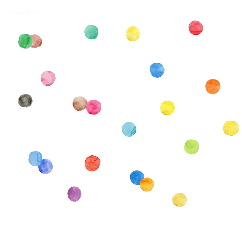 Bata Assorted 29 Count Colorful Dots Vinyl Polka Dot Wall decal Art Wall stickers Peel and Stick Multi Color 7cm x 29 Dots for Children Nursery Room Decoration