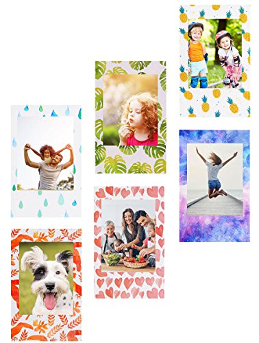 Mini Magnetic Photo Frame for Polaroid film & Fujifilm Instax Film, Refrigerator Magnets Frame for HP sprocket photo paper, Zink Photo Paper and any 2x3 Photo Paper, 6 Pack - HVS