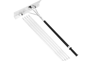 TORIBIO Snow Roof Rake with 26'' Wide Blade and Wheels, 20FT Telescopic Roofs Shovel Aluminium Snow Removal Tool, Anti-Slip H