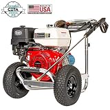 SIMPSON Cleaning ALH4240 Aluminum Gas Pressure Washer Powered by Honda GX390, 4200 PSI @ 4.0 GPM, Red