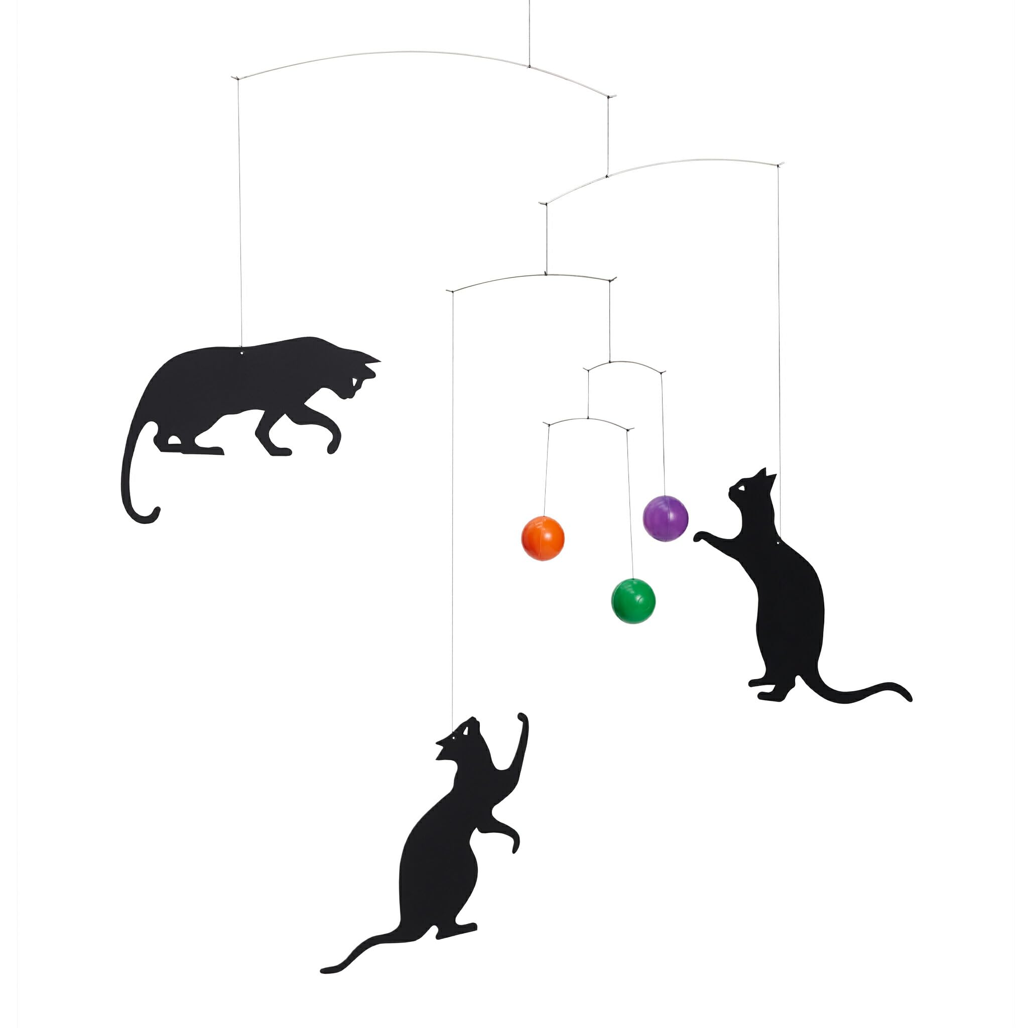 Flensted Mobiles Feline Mobile Steel Multi-Coloured 50 x 45 cm