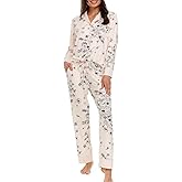 Flora Nikrooz FN Women's 2 Piece Super Soft Satin Trim Notch Collar Pajama Sleep Lounge Set