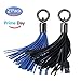 nkomax Lightning to USB Keychain Cable Leather Tassel with 7-Inch 2.4 Amp Lightning ChargeSync Cable for iPhone, iPad (Black Blue)