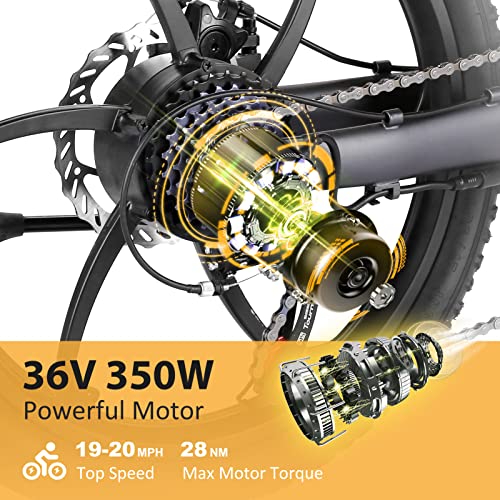 Vivi Folding Electric Bike,20" Electric Commuter Bicycle with 10.4Ah