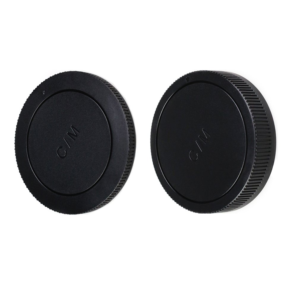 JJC Body Cap + Rear Lens Cap Set for Canon EOS M M6II M6 M5 M3 M2 M50II M50 M10 M200 M100 Interchangeable-lens Cameras & Canon EF-M Lens System (1 Set) — image 1