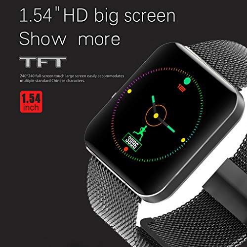 Insaneness IP67 Waterproof 1.54'' Heart Rate Activity Step Music Control Smart Watch Bracet (Black)