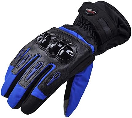 Waterproof Full Finger gloves Pro-biker Moto Motorcycle Gloves Windproof Motorbike Glove Luvas Cycling Racing Sport Guantes de la motocicleta (XXL, BLUE)