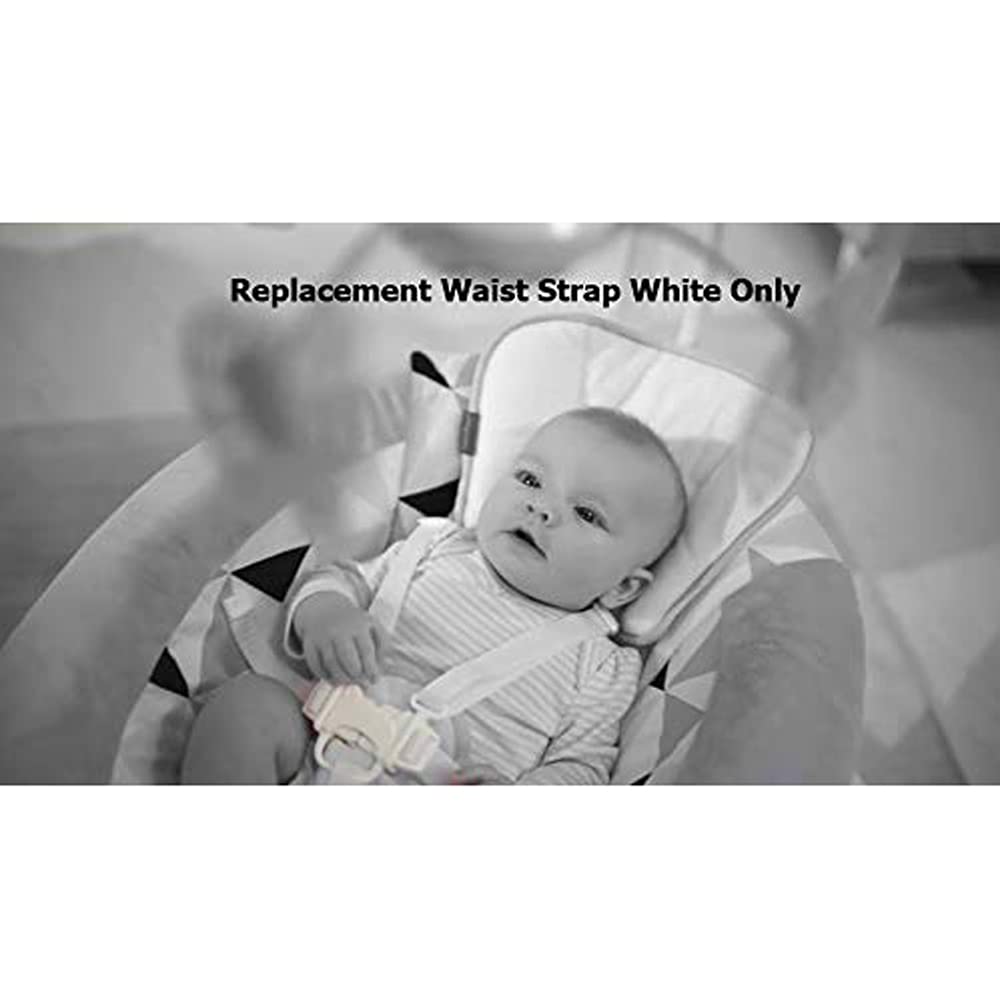 Replacement Parts for Baby Swing - Fisher-Price Revolve Baby Swing FBL70 ~ One White Replacement Waist Strap (Swing needs two) with male part of buckle