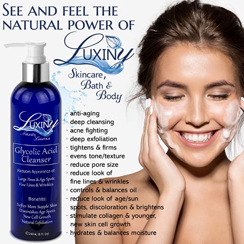 Glycolic Acid Face Wash Exfoliating Cleanser & Pore Minimizer for Women