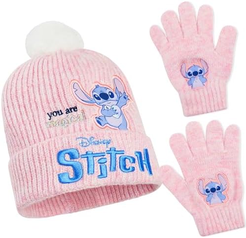 Amazon.com: Disney Lilo and Stitch Kids Beanie Hat and Glove 