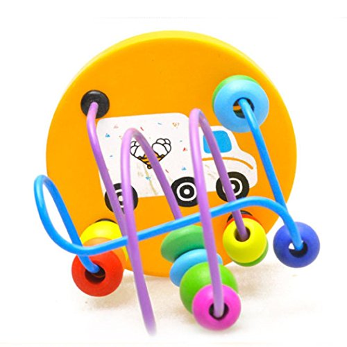 Morecome Baby Kids Educational Wooden Around Beads building blocks toys Infant Intelligence Toys (B) - Thumbnail 2
