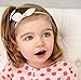 California Tot Rabbit Ears Faux Leather Bow - Soft & Stretchy Headband for Baby, Toddler, Girls, Set of 4 (Pastel)