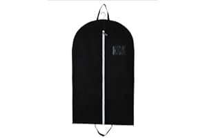 WVD Garment Bag for Hanging Clothes, Black Suit Bag Cover for Men Travel, Foldable Garment Bags for Hanging Clothes, Breathab