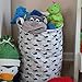 Org Store Cotton Fabric Collapsible Laundry Basket Dirty Clothes Hamper - Perfect for College Dorms, Kids Room & Bathroom (Whale Patterned)