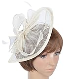 Womens Formal Party Fascinator Hat with Headband for Cocktail Ivory