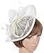 Womens Formal Party Fascinator Hat with Headband for Cocktail Ivory