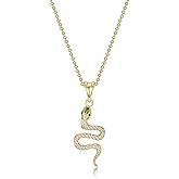 S.L JEWELERY Snake Necklace Dainty Pendant With Cubic Zirconia, Layered Choker, Punk Animal Jewelry, Cool Wedding High Jewelry Party for Women Teen Friends
