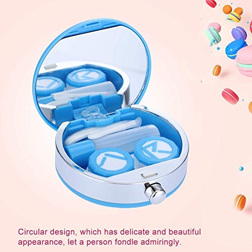 Contact Lens Box, Mini Contact Lens Holder Eye Care Lenses Case Set Cute Lovely Travel Kit Box (Black)