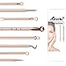 TailaiMei Blackhead Remover Kit, Comedone Extractor Tool Set for Facial Zit Popping, Double-Side 4 Pieces (Rose Gold)