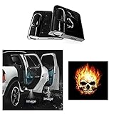 Soondar 2 pcs Universal Wireless Car Projection LED Projector Door Shadow Light Welcome Light Laser Emblem Logo Lamps Kit, No Drilling (Skulll)
