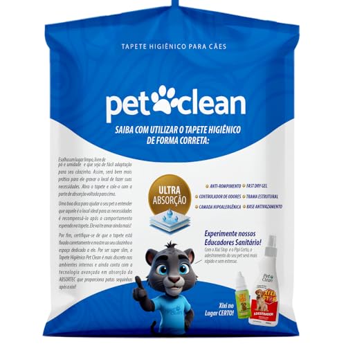Tapete Higiênico Pet Clean Premium Cães Cachorro Xixi Ultra Absorção 60x55cm 30 Unidades