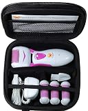 Foot Love Electric Rechargeable Pedicure Tool with 4 Rollers and Travel Case - Red