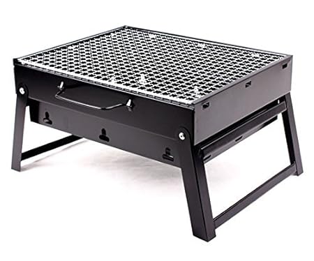 Inditradition Charcoal Barbecue Grill Tandoor/for Outdoor Camping & Picnic, Carbon Steel Base with Chrome Grill