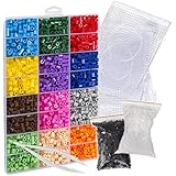 Pixel Art Bead Fuse Beads Perler Compatible (Large Kit) Colorful Bead Create 2D Pixelated Wall Art, Retro Video Games Characters, Animals, Designs, Fashion Accessories | Fuse Beads Kits with Peg Board