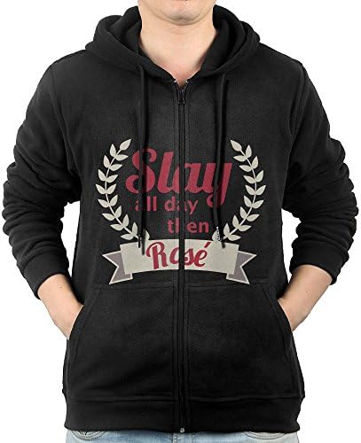 LEEALREN Slay All Day Then RosePocket Hoody With Zipper Thick Fleeces Athletic Long-sleeved Hoody Sweatshirt For Men