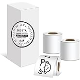 ORGSTA White Self-Adhesive Thermal Paper, Printable Sticker Paper for ORGSTA S002 Portable Sticker Printer, Black on White, 28mm x 3m Mini Printer Paper for Journal, Photo, Study Notes - 3 Rolls