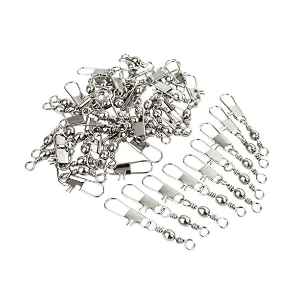 100pcs-Barrel-Swivel-with-Safty-Snap-Connector-Solid-Rings-Fishing-7-B