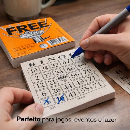 Mega Bloco Bingo Laranja 100 Folhas 1500 Combinações para Jogos | Premium
