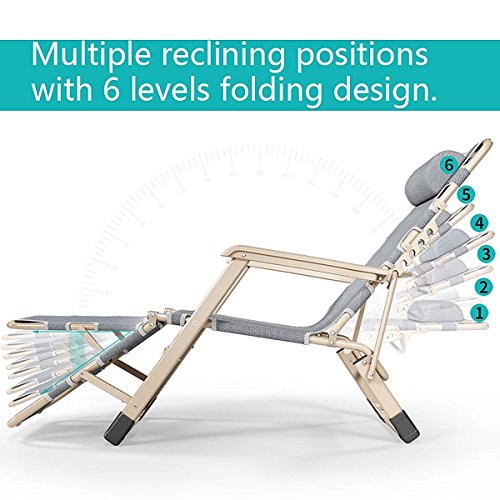 image for Huihuiyang Lounge Chair Recliner Couch Portable Folding Chaise Bed 180