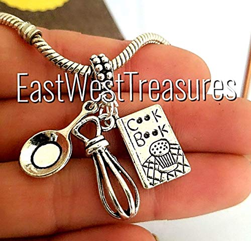 EWT Chef Cook charms- Culinary gift charms- Kitchen mixer Pots Pans Cook book Cooking charm pendant - Charms For bracelet or necklace- Chef Baker gift