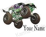 Your name MUDDY Grave digger jumping over name 3D Wall Decal Sticker 18