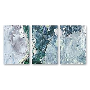 Canvas Wall Art Original Design Abstract Ink Style Painting Artwork for Home Prints Framed - 16"x24" x 3 Panels