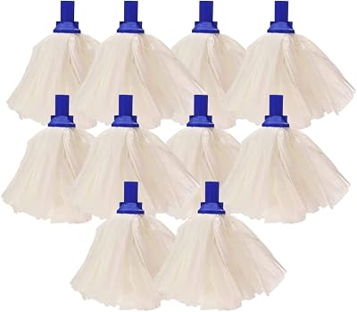 Avern Cleaning Exel Mop Heads Blue 10 Pack Big White Socket Fit