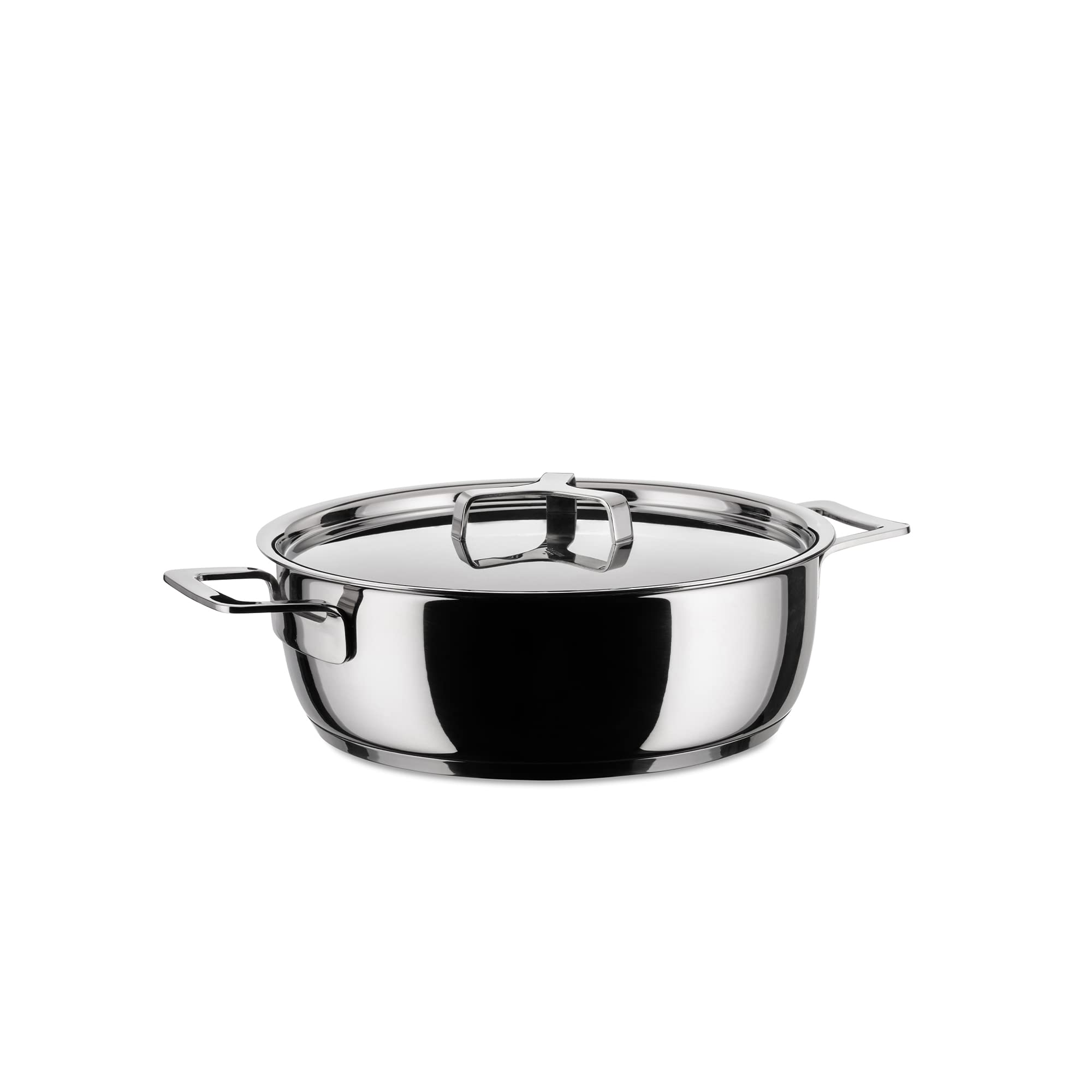 Alessi Pots&Pans Low Casserole, Stainless Steel, 24 cm (AJM102/24)