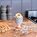 Nicola Spring 6X 3 Colours Hand-Printed Egg Cup Set - Porcelain Breakfast Hard Soft Boiled Eggs Holder