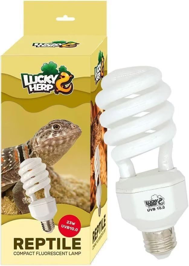 LUCKY HERP UVA UVB 爬虫類 ライト UVB 10.0 23W 爬虫類 紫外線ライト 亀 ライト 可視光線・UVA 爬虫類ライト 砂漠に棲息する爬虫類に最適なUVBを照射