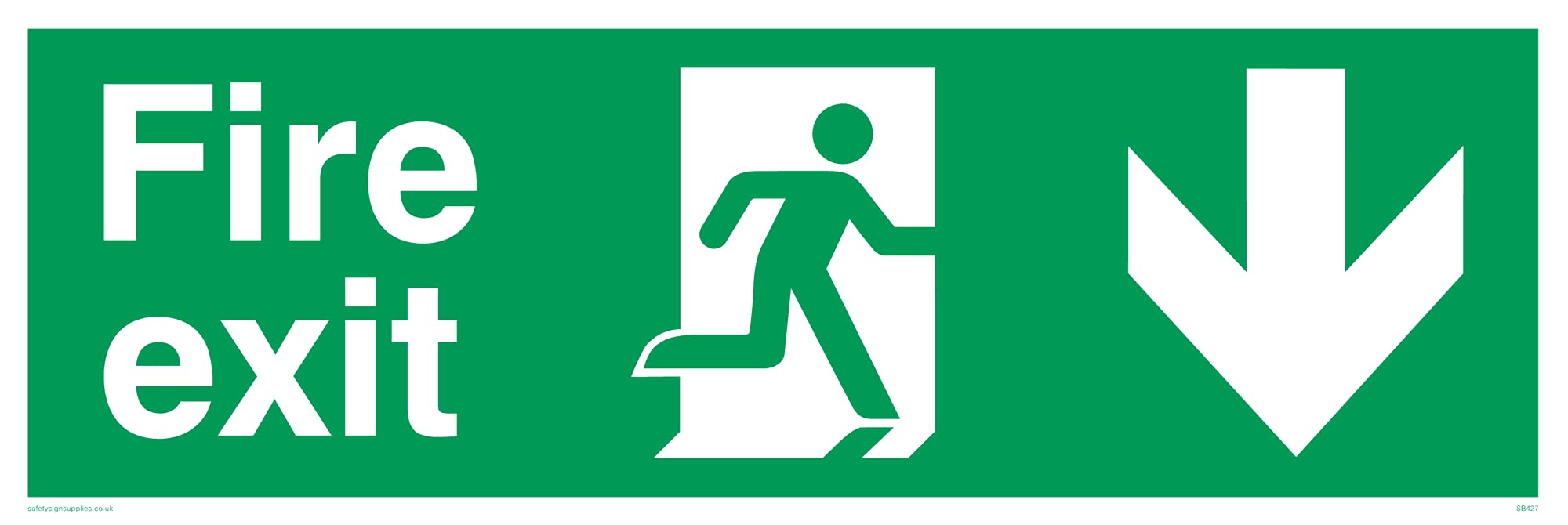 Fire Exit â€“ Down Sign - 300x100mm - L31