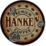 Hanken Family Name Coffee Drink Coasters - 4 Pack