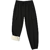 Boy's Winter Cargo Snow Pants Sherpa Lined Sweatpants Thicken Warm Jogger Pants